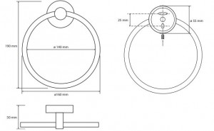 Кольцо для полотенец Bemeta Neo 104104065 схема