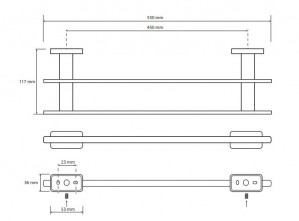 Держатель для полотенец Bemeta Niki 153104052 схема