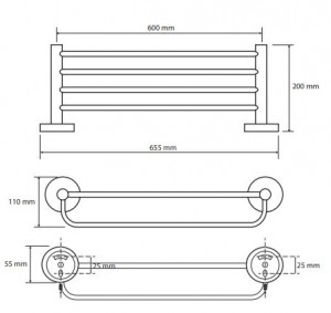 Полочка для полотенец Bemeta Omega 104105072 схема