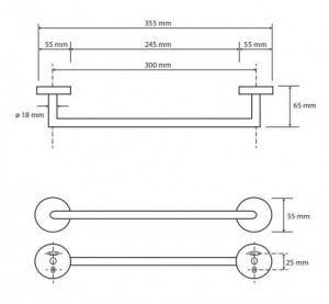 Держатель для полотенец Bemeta Omega 104204012 схема