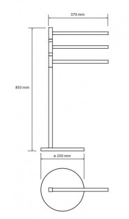 Стойка с тройным поворотным держателем полотенец Bemeta Omega 104836032 схема