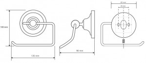 Держатель туалетной бумаги Bemeta Retro 144312022 схема