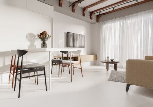 Грес Golden Tile Aria 60x120 белый интерьер