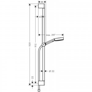 Душевой набор HANSGROHE PULSIFY SELECT(ручной душ -3р душ стойка 90см 24170000 схема