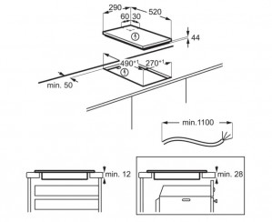 Индукционная поверхность домино Electrolux IPE3241KC схема