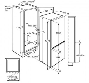 Встраиваемый холодильник Electrolux RNT6TF18S1 схема