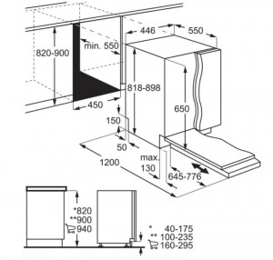 Встраиваемая посудомоечная машина Electrolux EEA912100L 45 см схема