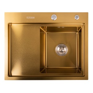 Кухонная мойка Platinum Handmade PVD цвет медь 580x480x220 R (3.0/1.5 мм корзина и дозатор в комплекте) 31244 фото