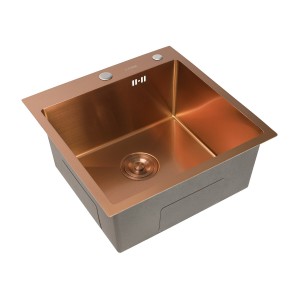 Кухонная мойка Platinum Handmade PVD цвет медь 500x500x220 (3.0/1.5 мм корзина и дозатор в комплекте) 32262 фото