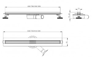 Линейный трап Volle Master Linea Flecha 600 мм de la noche 9046.210804 схема