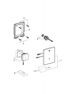 Инфракрасная панель смыва для писсуара GROHE Tectron Skate 37321SD1 схема