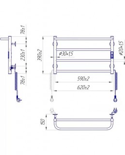 Полотенцесушитель электрический Mario Люкс Сити-I 400x630 TR K таймер-регулятор схема