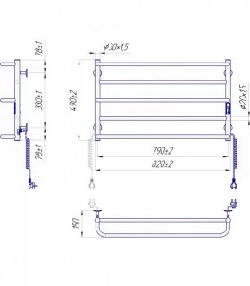 Полотенцесушитель электрический Mario Люкс Сити-I 500x830 TR K таймер-регулятор схема