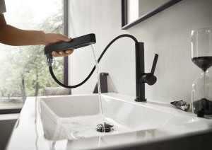 Смеситель для умывальника Hansgrohe Finoris 230 с выдвижным носиком 2JET черный матовый 76063670 фото