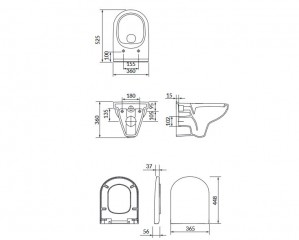 Унитаз подвесной Cersanit ZIP SIMPLEON S701-565 с дюропластовым сиденьем soft-close фото