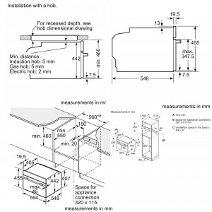 Компактный духовой шкаф c СВЧ Bosch CMG7241B1 схема