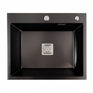 Кухонная мойка Platinum Handmade 600x500x230 мм PVD черная HSB 37019-1