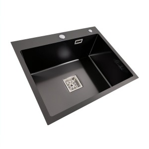 Кухонная мойка Platinum Handmade 600x500x230 мм PVD черная HSB 37019-5
