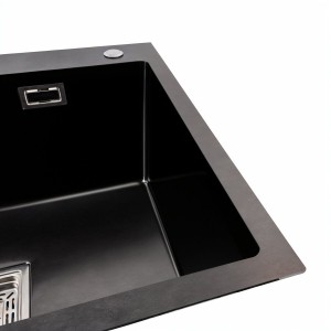 Кухонная мойка Platinum Handmade 600x500x230 мм PVD черная HSB 37019-6