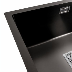 Кухонная мойка Platinum Handmade PVD черная монтаж под столешницу HSB 
толщина 3.0/1.0 37025-2