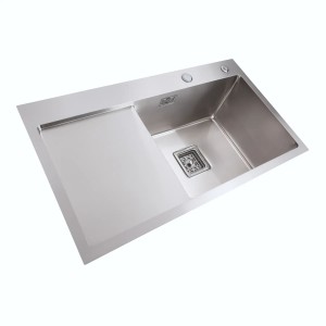 Кухонная мойка Platinum Handmade 780х430х220 R нержавейка толщина 3.0/1.0 
37438-2