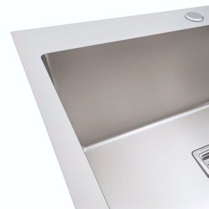 Кухонная мойка Platinum Handmade HSB 650х450х230 нержавейка толщина 3.0/1.0 
37020-3