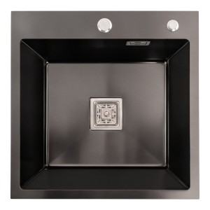 Кухонная мойка PVD Platinum Handmade HSBB 500x500x220 черная толщина 3.0/1.0 
36115-2