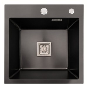 Кухонная мойка PVD Platinum Handmade НSBB 450x450x220 черная толщина 3.0/1.0 
37434-4