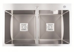 Кухонная мойка Platinum Handmade HDB нержавейка на две чаши 780x480 мм 
3.0/1.0 36122-1