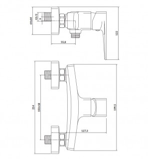 Смеситель для душа Cersanit LARGA S951-383 схема