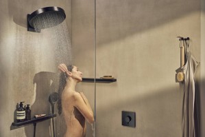 Термостат Hansgrohe ShowerSelect Comfort E 15572340 два потребителя черный матовый хром фото