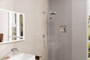 Термостат Hansgrohe ShowerSelect Comfort E 15572000 два потребителя хром интерьер