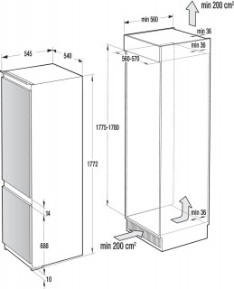 Встраиваемый холодильник Gorenje NRKI2181A1 схема