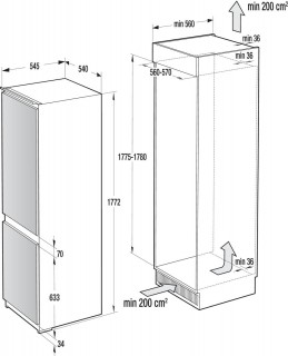 Встраиваемый холодильник Gorenje RKI4182E1 схема