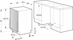 Встраиваемая посудомоечная машина Gorenje GV561D10 45 см схема