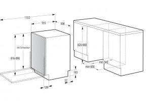 Встраиваемая посудомоечная машина Gorenje GV673C60 60см схема