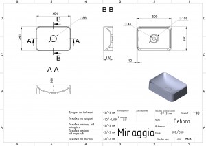Умывальник Miraggio DEBORA 500х350 мм