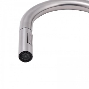 Смеситель для кухни Qtap Lenicka с выдвижным изливом QTLEN9138103UN Brushed 
Nickel PVD фото