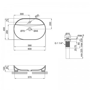 Раковина Qtap Scorpio 610x400x120 White с донным клапаном QT14112203W