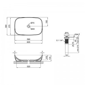 Раковина-чаша Qtap Cardinal 600х380х140 White с донным клапаном QT04117060TW