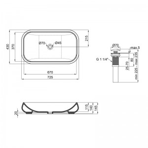 Раковина-чаша Qtap Jay 695х410х150 White с донным клапаном QT07112166W