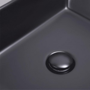 Раковина-чаша Qtap Tern 475х370х140 Matt black с донным клапаном QT172074MBMB