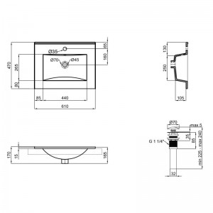 Раковина Qtap Albatross 600х470х180 White с донным клапаном QT01113060CW