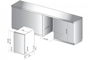 Посудомоечная машина Whirlpool WSIO3O34PFEX встроенная 45см схема