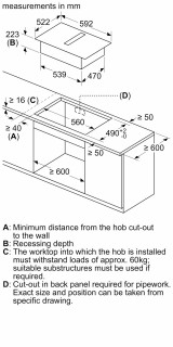 Индукционная варочная поверхность с вытяжкой Bosch PIE611B15E схема