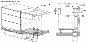 Индукционная варочная поверхность с вытяжкой Bosch PIE611B15E схема