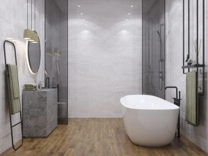 Плитка Golden Tile Marmo Milano 30x60 светло-серый интерьер