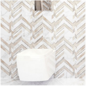 Плитка Golden Tile Marmo Bianco 30x60 Chevron White интерьер