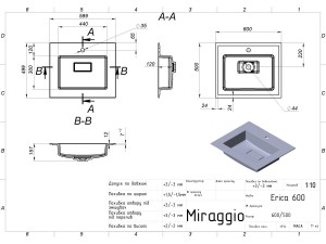 Умывальник Miraggio Erica 600 600х500х157 мм интерьер