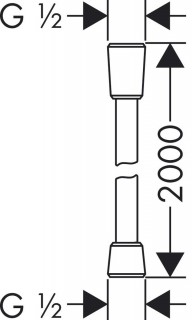 Душевой шланг Hansgrohe Comfortflex 200 см хром 28169000 схема